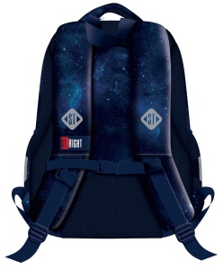 Ghiozdan Scolar Copii St.Right BP26 Blue Earth View, 3 Compartimente, Ergonomic, 20L, 39x27x17 cm - Img 2