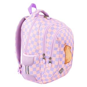 Ghiozdan Scolar Copii St.Right BP26 Chill Capybara, 3 Compartimente, Ergonomic, 20L, 39x27x17 cm - Img 3