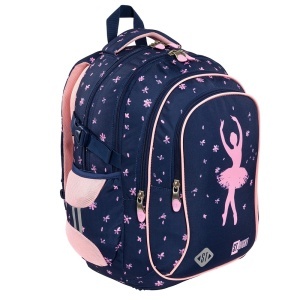 Ghiozdan Scolar St.Right BP01 Pink Ballerina, 4 Compartimente, Ergonomic, 43x32x21cm - Img 2