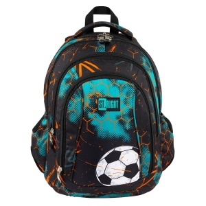 Ghiozdan Scolar St.Right BP04 - Turbo Kick, 4 Compartimente, Ergonomic, 43x32x20cm