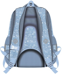 Ghiozdan Scolar St.Right BP06 - Meow Mood, 4 Compartimente, Ergonomic, 42x31x22cm - Img 2