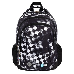 Ghiozdan, St.Right, 3 Compartimente, Impermeabil, Race Check BP77, 43x29x20cm