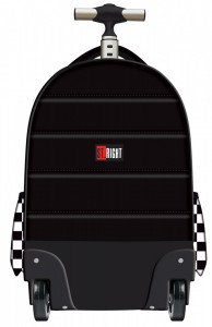 Ghiozdan Tip Troler, St.Right, Roti de Silicon, Impermeabil, Colectia K-Pop Chain, TB01, 44x32x25cm - Img 2