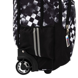 Ghiozdan tip Troler St.Right TB01, Race Check, Roti Silicon, Impermeabil, 44x32x25 cm - Img 5