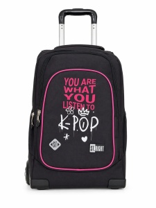 Ghiozdan tip Troler St.Right, TB03 cu Protectie Baza - K-Pop Rhythm, Maner Dublu, 49x31X20cm - Img 2