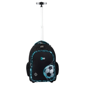 Ghiozdan Troler, St.Right, Roti Silicon, Impermeabil, Neon Football TB01, 44x32x25cm - Img 3