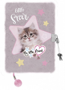 Jurnal cu Lacat, Plusat, St.Majewski, My Little Friend Grey Cat, A5, 96 foi Dictando