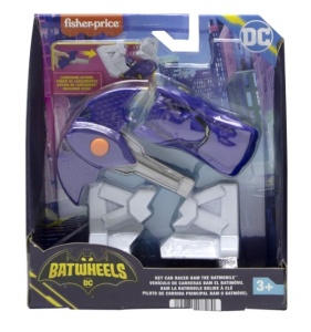 Masinuta Fisher Price Batwheels cu lansator, albastra, 1:55