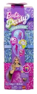 Papusa Barbie - Party Unboxed Reveal, cu rochie mov JYF67