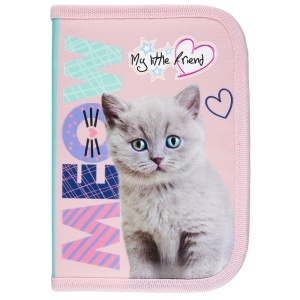 Penar cu 1 Fermoar si 2 Extensii, Neechipat, St.Majewski - My Little Friend Fluffy Kitty PC03, 20.5x14x3.5 cm