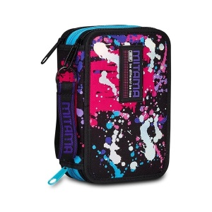 Penar cu 3 Fermoare Echipat, Mitama SuperTriplo, 50 Piese, Color Splash Girl, 20x14.5x7.4cm