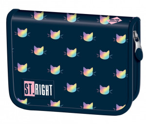 Penar Rigid cu 1 Fermoar si 2 Extensii, St. Majewski, Neechipat, Colectia St.Right - Rainbow Cats PC03, 20.5x14x3.5cm