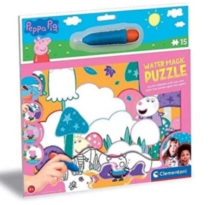 Puzzle de colorat, Clementoni, Water Magic Peppa Pig, 15 piese