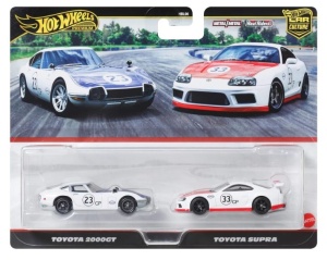 Set 2 mașinuțe metalice Hot Wheels Premium Car Culture 2-Pack - Toyota 2000GT & Toyota Supra (JBL03)