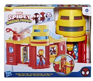 Set de joaca Spidey and his Amazing Friends - Turnul lui Iron Man si figurina Iron Man 10 cm