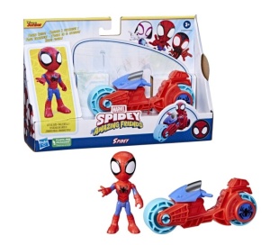 Set motocicleta si figurina Marvel Spidey and his Amazing Friends - Spidey, 10 cm
