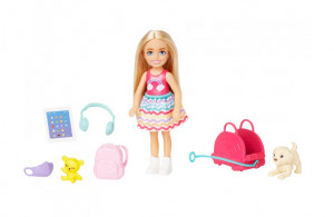 Set papusa cu accesorii, Barbie, Plastic, Multicolor