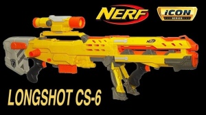 Blaster NERF N-Strike Longshot CS-6, 3 in 1, 12 sageti, Icon Series - Img 2