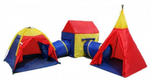 Cort de Joaca, Set 5 in 1, 3 Corturi + 2 Tunele
