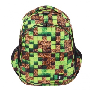 Ghiozdan Ergonomic, St.Right, 2 Compartimente, Ajustabil pe Inaltime, Colectia - Pixel Cubes HB01 39x29x17cm - Img 1
