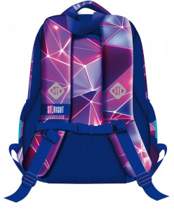 Ghiozdan Prescolari, 3 Compartimente, Ergonomic, Impermeabil, Elemente Reflectorizante, Colectia St.Right - Neon Party BP26, 39x27x17cm - Img 2