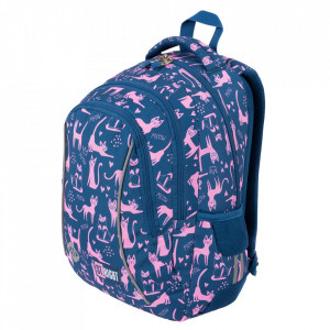 Ghiozdan Prescolari, 3 Compartimente, Ergonomic, Impermeabil, Elemente Reflectorizante, Colectia St.Right - Lazy Cats BP26, 39x27x17cm - Img 4