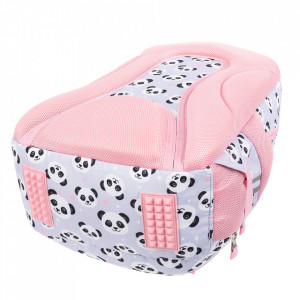 Ghiozdan Prescolari Ergonomic, Impermeabil, Elemente Reflectorizante, Colectia St.Right - Grey Panda BP26, 39x27x17cm - Img 4