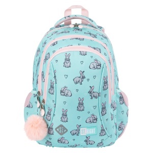 Ghiozdan Prescolari, St.Right, 3 Compartimente, Impermeabil, Grey Rabbits BP26, 39x27x17cm - Img 1