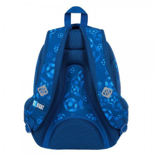 Ghiozdan Scolar 4 Compartimente, Ergonomic, Impermeabil, Colectia St.Right - Blue Soccer Balls BP07, 42x30x20cm - Img 3