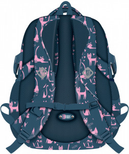 Ghiozdan Scolar 4 Compartimente, St.Majewski, Ergonomic, Impermeabil, Colectia St.Right - Lazy Cats BP01, 43x32x21cm - Img 2