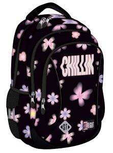 Ghiozdan Scolar Copii St.Right BP26 Flower Mood, 3 Compartimente, Ergonomic, 20L, 39x27x17 cm