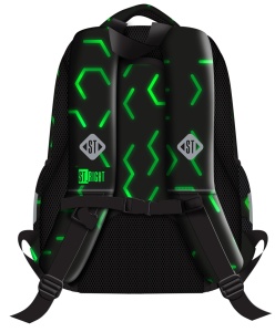 Ghiozdan Scolar Copii St.Right BP26 Green Level, 3 Compartimente, Ergonomic, 20L, 39x27x17 cm - Img 2