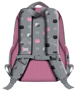 Ghiozdan Scolar Copii St.Right BP26 Kitty Paw, 3 Compartimente, Ergonomic, 20L, 39x27x17 cm - Img 2