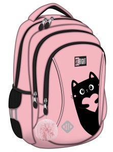 Ghiozdan Scolar Copii St.Right BP26 Purrfect Love, 3 Compartimente, Ergonomic, 20L, 39x27x17 cm