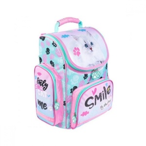 Ghiozdan Scolar Rigid, St.Majewski, Ergonomic - Pastel Cat, Ventilatie Spate