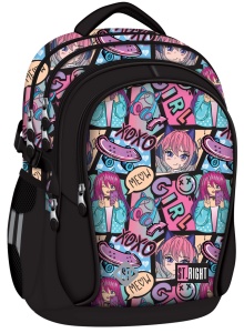 Ghiozdan Scolar St.Right BP01 Manga Girl, 4 Compartimente, Ergonomic, 43x32x21cm