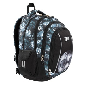 Ghiozdan Scolar St.Right BP04 - Silver Goal, 4 Compartimente, Ergonomic, 43x32x20cm - Img 2