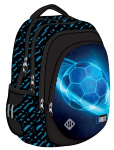 Ghiozdan Scolar St.Right BP06 - Cosmic Soccer, 4 Compartimente, Ergonomic, 42x31x22cm