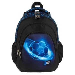 Ghiozdan Scolar St.Right BP06 - Cosmic Soccer, 4 Compartimente, Ergonomic, 42x31x22cm