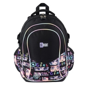 Ghiozdan St.Right, 4 Compartimente, Ergonomic, Impermeabil, Color Anime BP01, 43x32x21cm