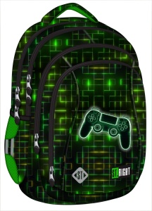 Ghiozdan St.Right, 4 Compartimente, Ergonomic, Impermeabil, Neon Pad BP04 43x32x20cm - Img 1
