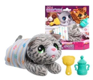 Jucarie interactiva FurReal Newborns, Pisica Gri, 4+ani