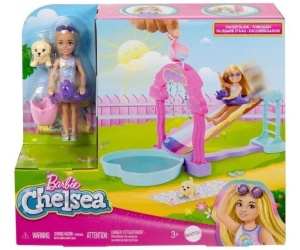 Papusa Mattel, Barbie Chelsea, Tobogan de Apa, 30cm