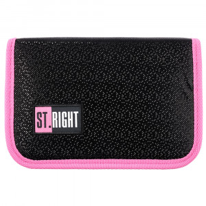 Penar cu 1 Fermoar si 2 Extensii, Neechipat, St.Right - Black Glitter PC03, 20.5x14x3.5 cm