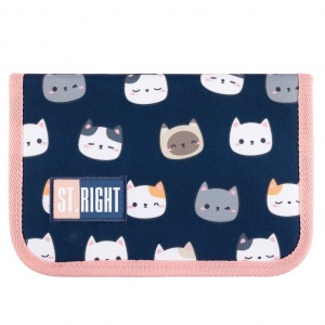 Penar cu 1 Fermoar si 2 Extensii, Neechipat, St.Right - Cute Kitties PC03, 20.5x14x3.5 cm