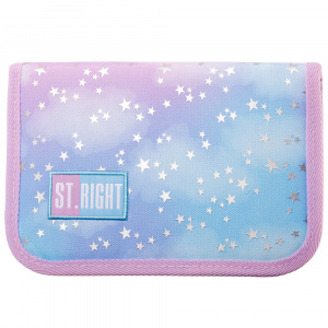 Penar cu 1 Fermoar si 2 Extensii, Neechipat, St.Right - Pastel Stars PC03, 20.5x14x3.5 cm