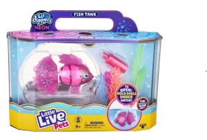 Pestisor interactiv cu acvariu Little Live Pets, Roz, 10 cm