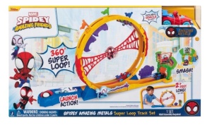 Pista Spidey Amazing Friends, Hasbro, Super Loop 72cm, cu Masinuta 7.5cm