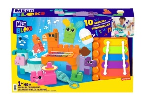 Set de constructie Mega Bloks - Musical Farm Band, 40 piese