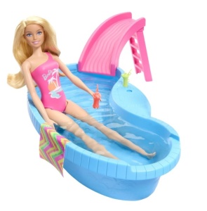Set de joaca Barbie - Barbie blonda si piscina - Img 1